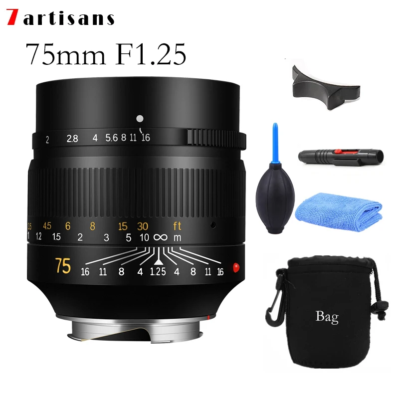 

7artisans 75mm F1.25 Portrait Lens Leica M-mount for Leica Camera M-M M240 M3 M5 M6 M7 M8 M9 M9P M10 Free Shipping