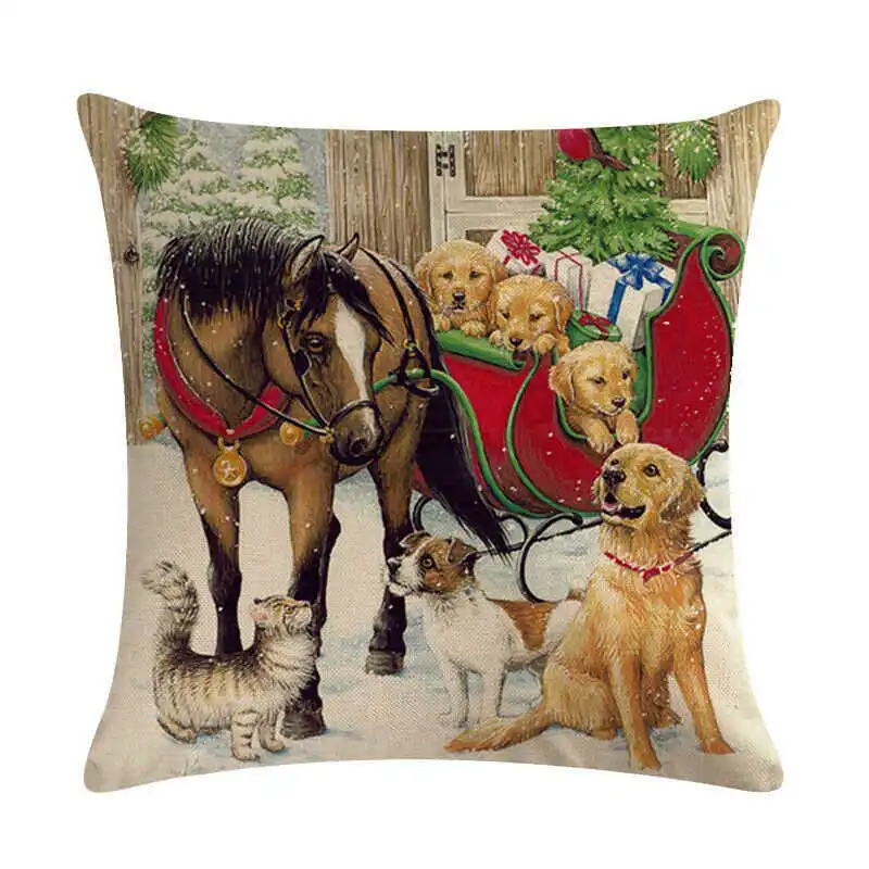 

Case Dog Cover Character Decorative Cartoon Horse Cushion Pillow Cat Christmas
