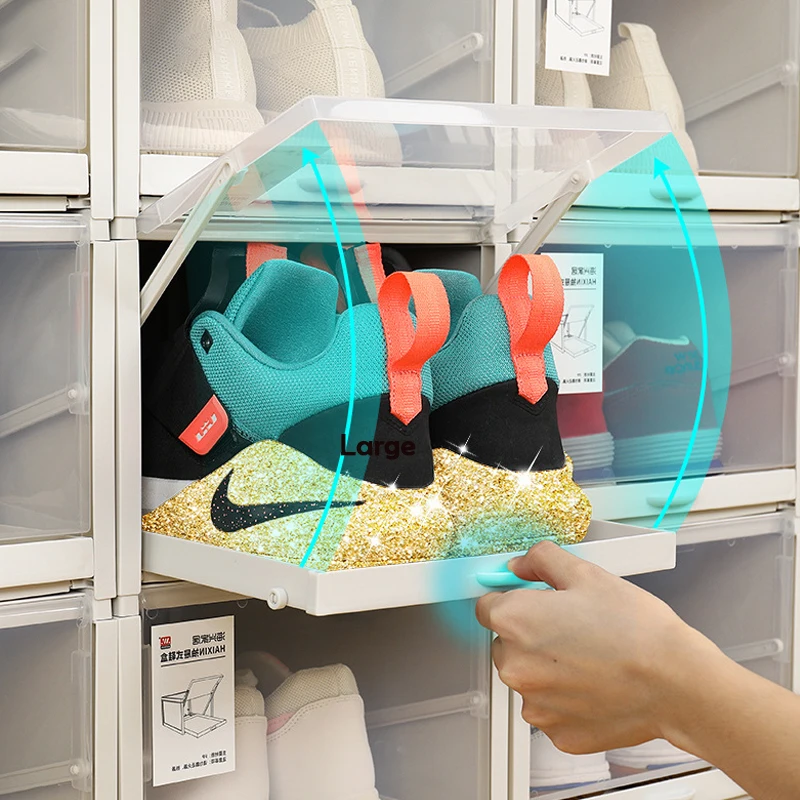 1/3 шт. коробка для обуви с выдвижным ящиком органайзер ящики прозрачные