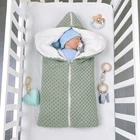 Детские спальные мешки для новорожденных, вязаные конверты для детей, уличная повязка на коляску, зимняя и осенняя теплая повязка на пеленку для новорожденных 0-12 месяцев