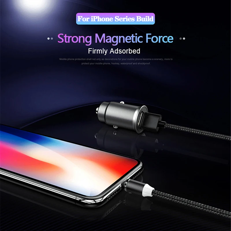 Магнитный светодиодный кабель Micro USB Type-C для iPhone X 7 8 11 Pro Huawei Samsung Xiaomi LG магнитный
