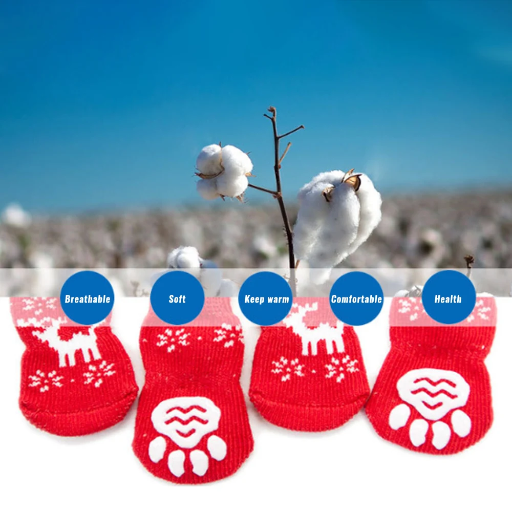 Рождественские носки для собак на Хэллоуин домашних животных и Нескользящие