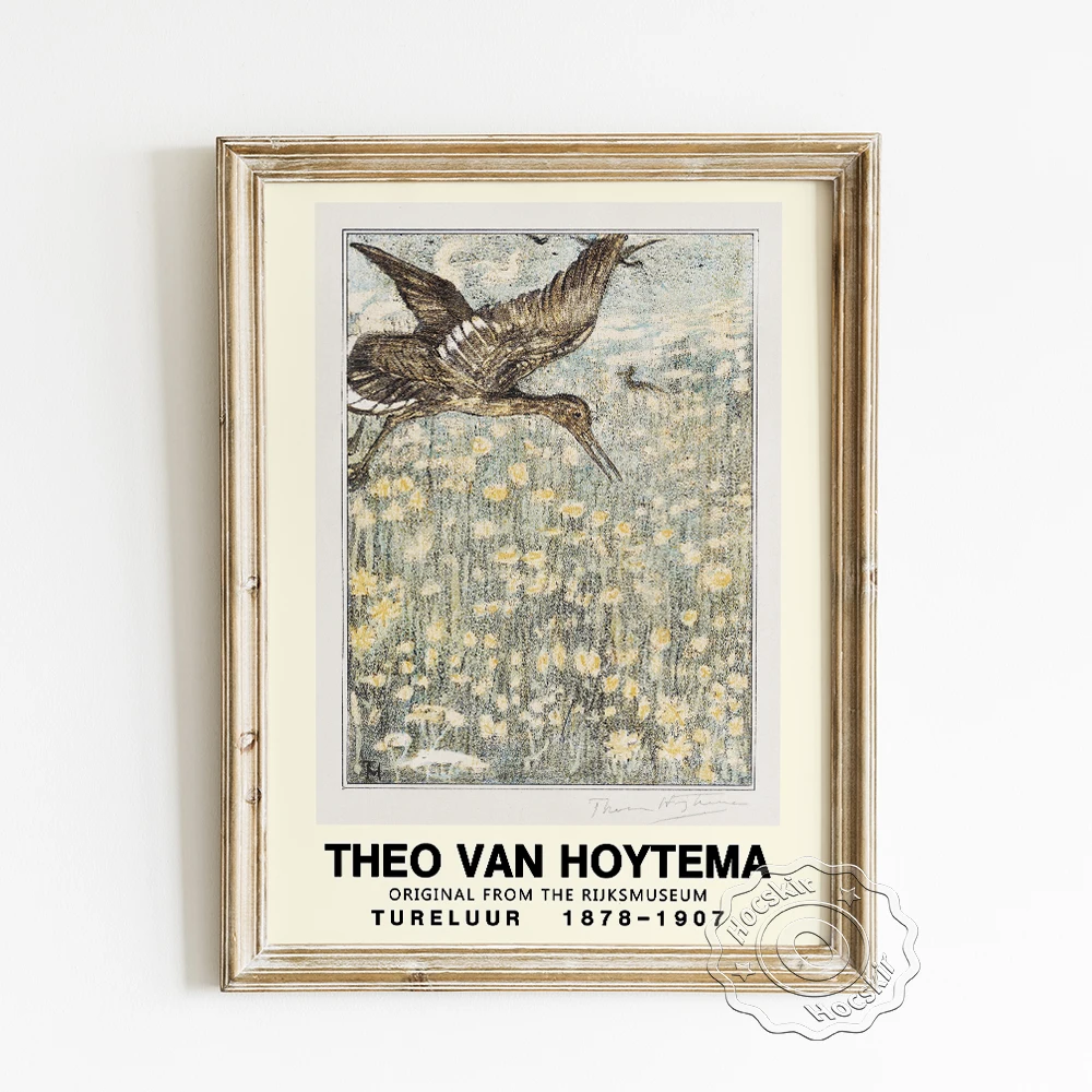

Theo Van Hoytema Exhibition Museum Art Prints Poster, Tureluur Natural Scenery Canvas Painting, Animal Birds Vintage Home Decor