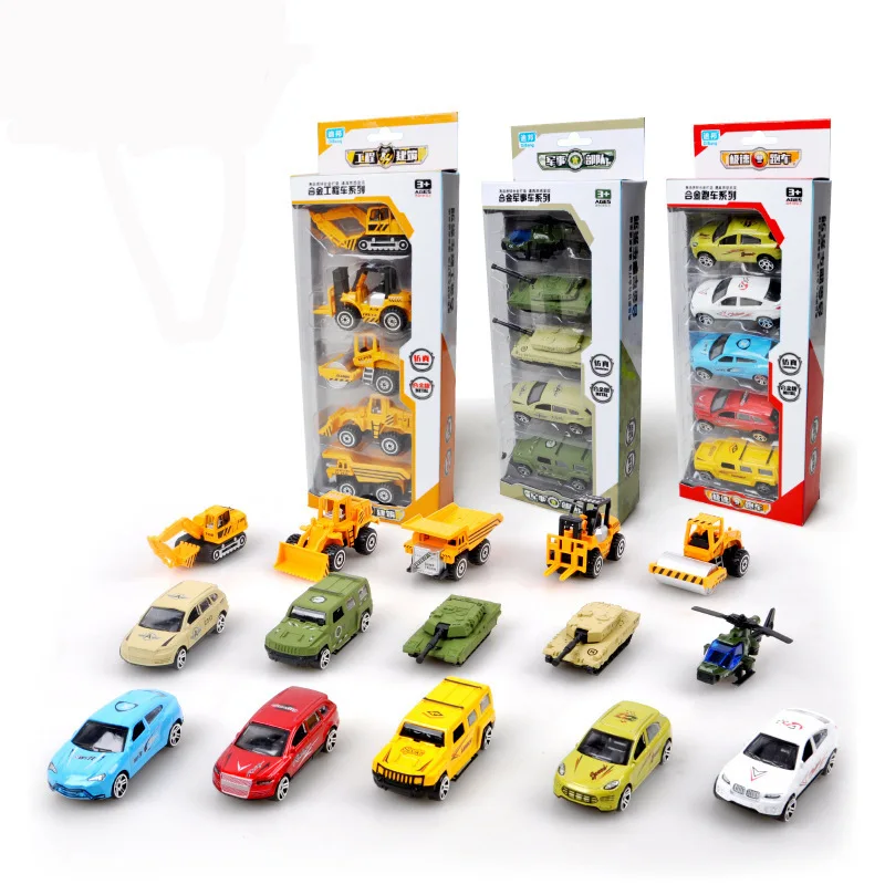 5 шт. мини-сплав моделирование строительный автомобиль военный грузовик-цистерна