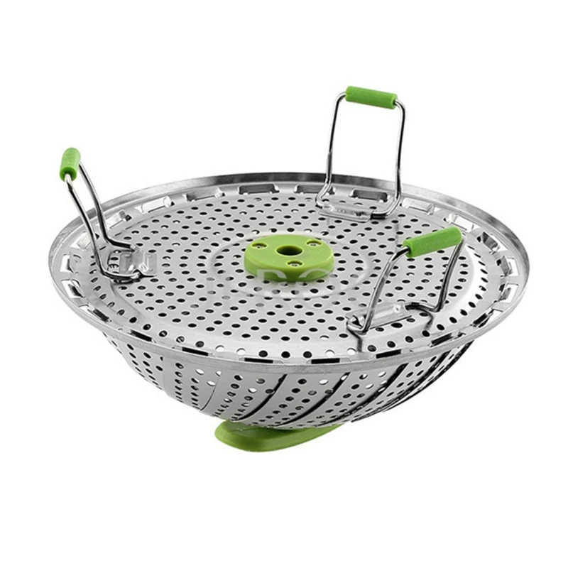Stainless Steel Folding Steamer Basket Telescopic Steamed Vegetable Portable fruit tray New* | Дом и сад