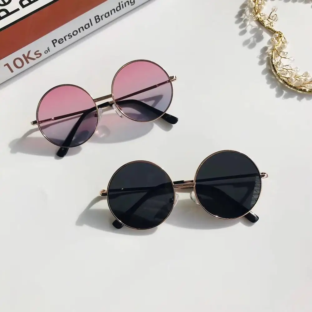 

Fashion Retro Round Sunglasses Women Sun Glasses Lens Alloy Kids Sunglasses female Eyewear Frame Driver Goggles Car Accessories