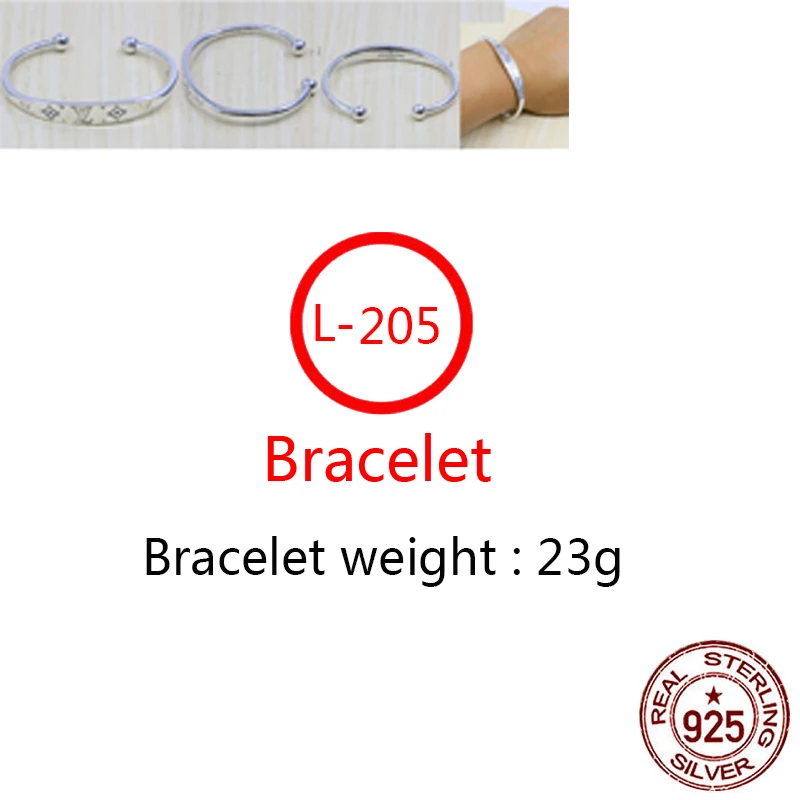 

L205 S925 Sterling Silver Bracelet New Brand Trend Couple L Letter Personality Fashion Style Simple Style Gift Hot Sale