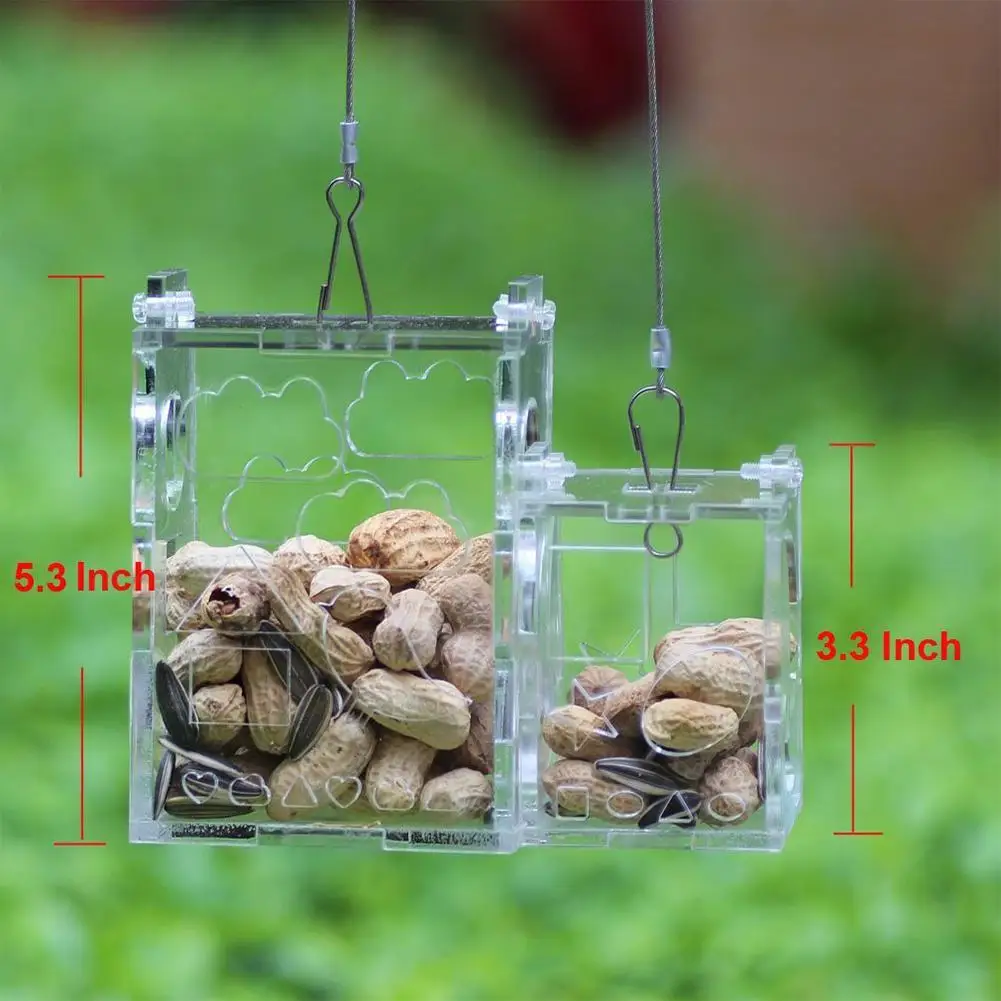 Прозрачная подвесная кормушка из акрила для попугая | Дом и сад