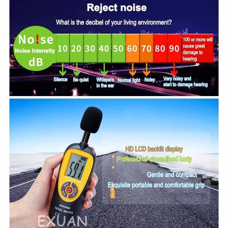 

Household noise tester, noise meter, sound level meter, industrial machinery noise meter detector, high precision decibel meter