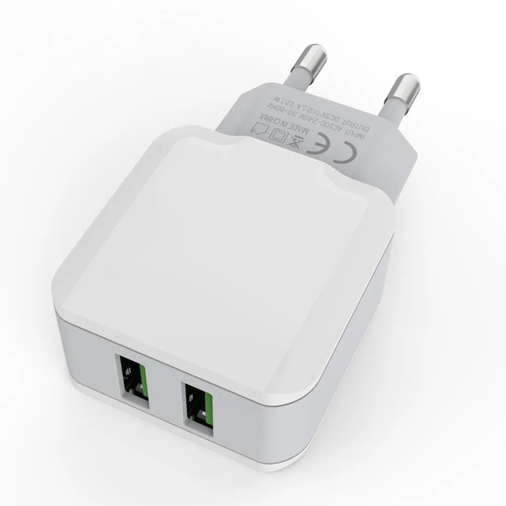 Смарт USB зарядное устройство для сотового телефона, настенный адаптер для путешествий, двойной USB адаптер для быстрой зарядки, штепсельная вилка европейского стандарта для IPhone, samsung, Xiaomi, планшета, huawei