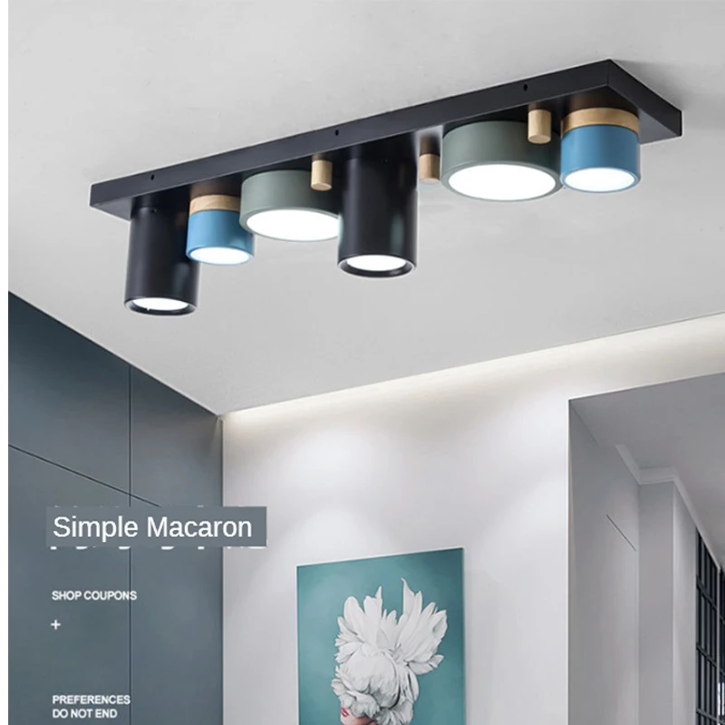 

Minimalist Creative Rectangular LED Ceiling Lamp Factory Direct Sales Corridor Aisle Macaron Lamp Hot Nordic Modern LED Bulbs AC