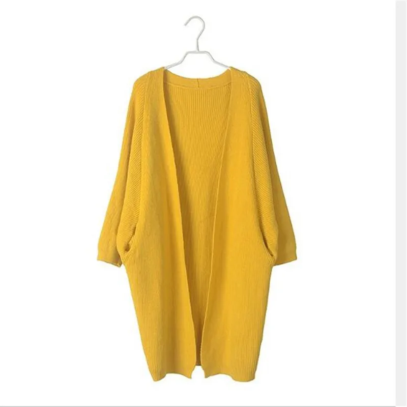 

2021 Long Cardigan Women Sweater Autumn Winter Bat Sleeve Knitted Sweater Plus Size Jacket Loose Ladies Sweaters Cardigans