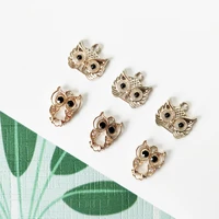10pcspack animal charm rhinestone owl pendant diy fashion jewelry bracelet necklace bird charms handmade