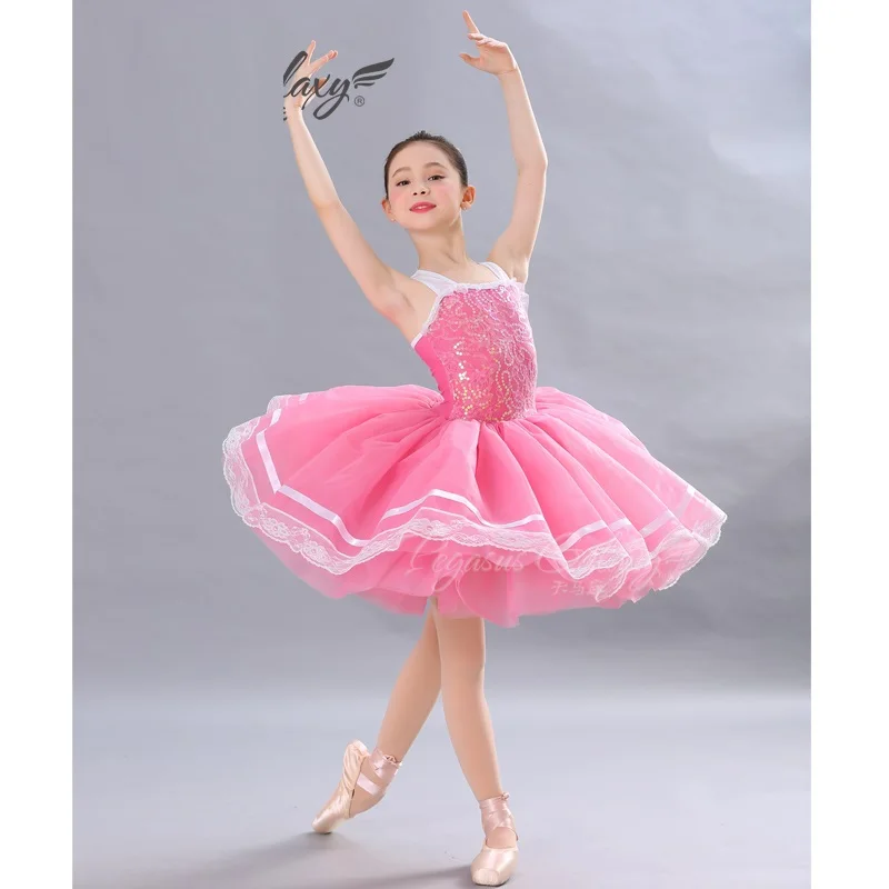 Фото Детский балетный костюм H2665 платье-пачка для девочек платья с помпонами