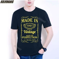 1991 30 years old funny vintage t shirt 30th birthday mens clothing cotton short sleeve camisetas oversized t shirt tops