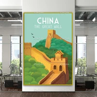 great wall of china poster china travel print china travel poster china wall art retro travel print home decor canvas gift
