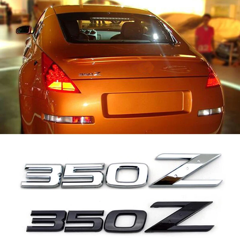 

Free Shipping For Nissan 350Z ABS Chrome With Black Rear Emblem Logo Badge Sticker Car Accessories