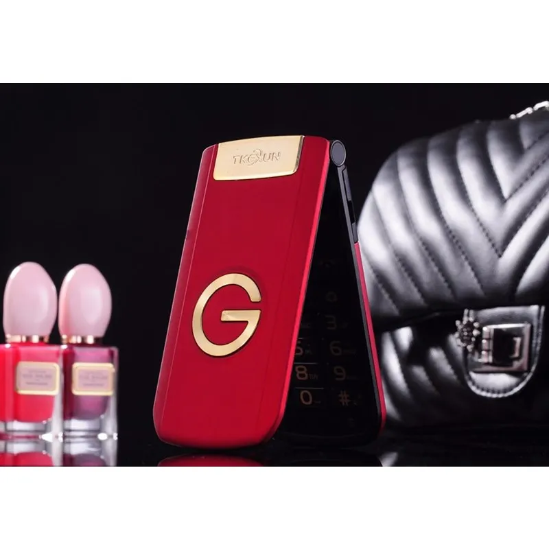 

TKEXUN G9000 Women Flip Phone With Camera 2.4 inch Touch Screen Dual Sim Card Luxury Push-botton Mobile Phone