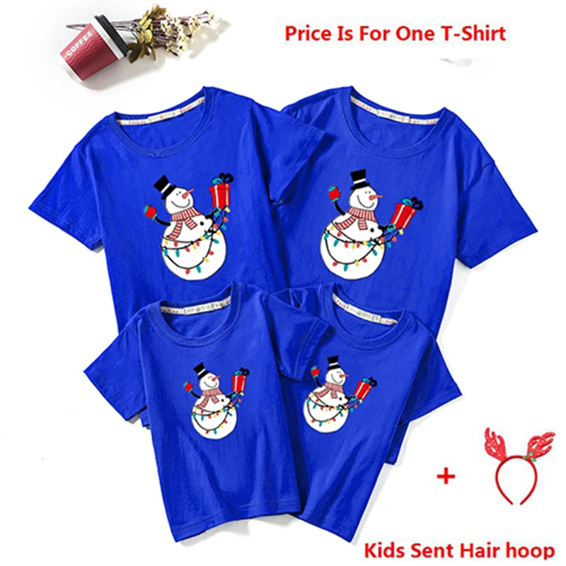 

2020 New Christmas T-shirt Cute Family Matching Clothes Mother Father Daughter Son Outfits Women Men Baby Girl Boys T Shirt