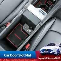 car door cushion door groove mat cup anti slip slot mats pads dust cushion water coaster for hyundai sonata 2020