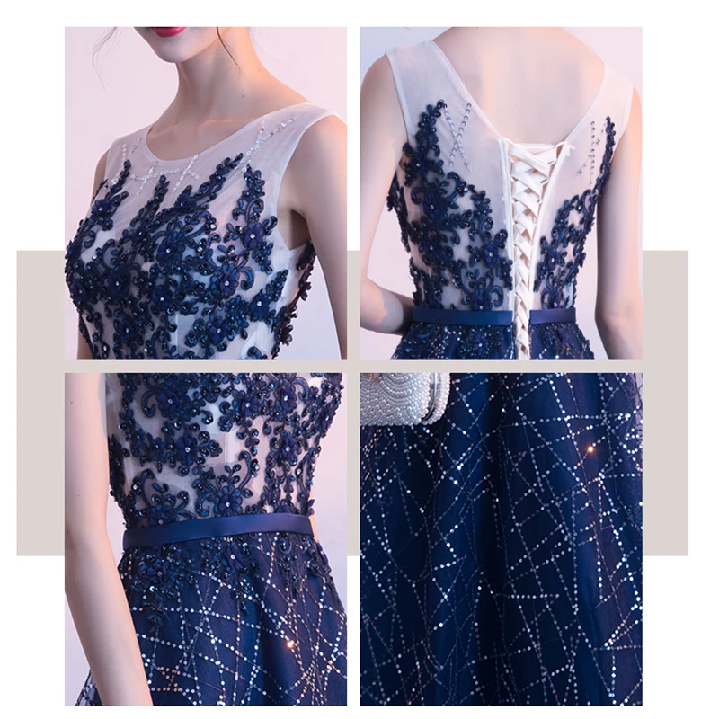 Платье vestido de noche пол Длина платье для выпускного вечера ТРАПЕЦИЕВИДНОЕ Вечернее