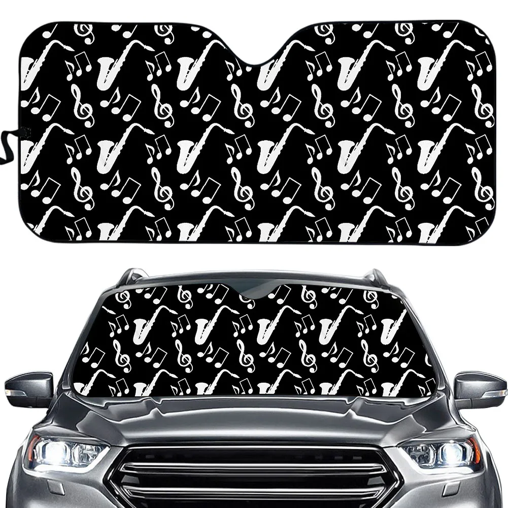 

PinUp Angel Car Sunshade Cover Musical Instrument Design Stylish Car Gloss Sun Shade Auto Winter Accessories Vehicle Decor