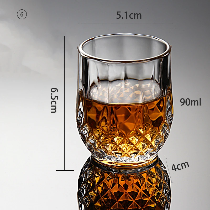 

JOUDOO 1PCS Crystal Cup Shot Glass Cup Creative Spirits Wine Glass Cup glasses Party Drinking Charming Thick Bottom Cup 35