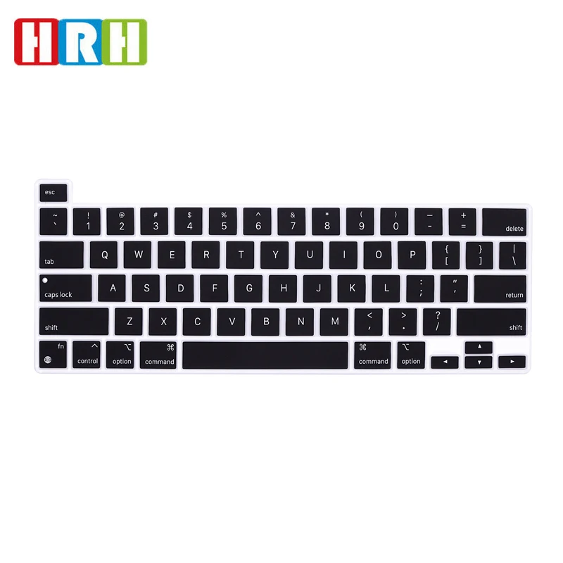 HRH  Newest Silicone English Black Laptop Skin Keyboard Cover For Macbook Newest Pro 13 inch M1 A2338(2020Release)