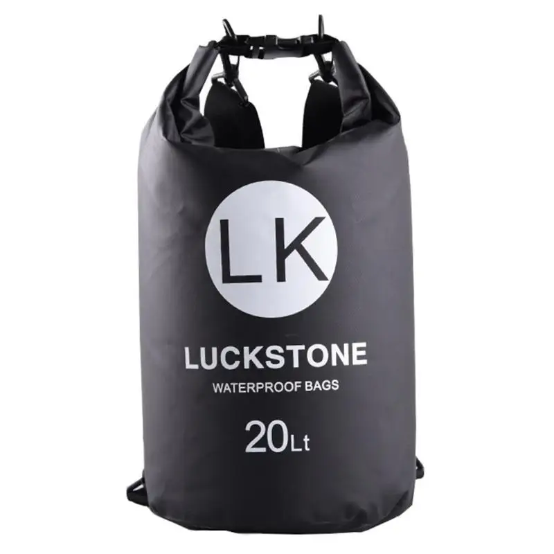 Black 20L водонепроницаемые сумки для хранения сухой мешок Дрифтинг ПВХ сумки на плечо Спорт на открытом воздухе кемпинг лодки сумки для хранения рюкзак - Цвет: Black