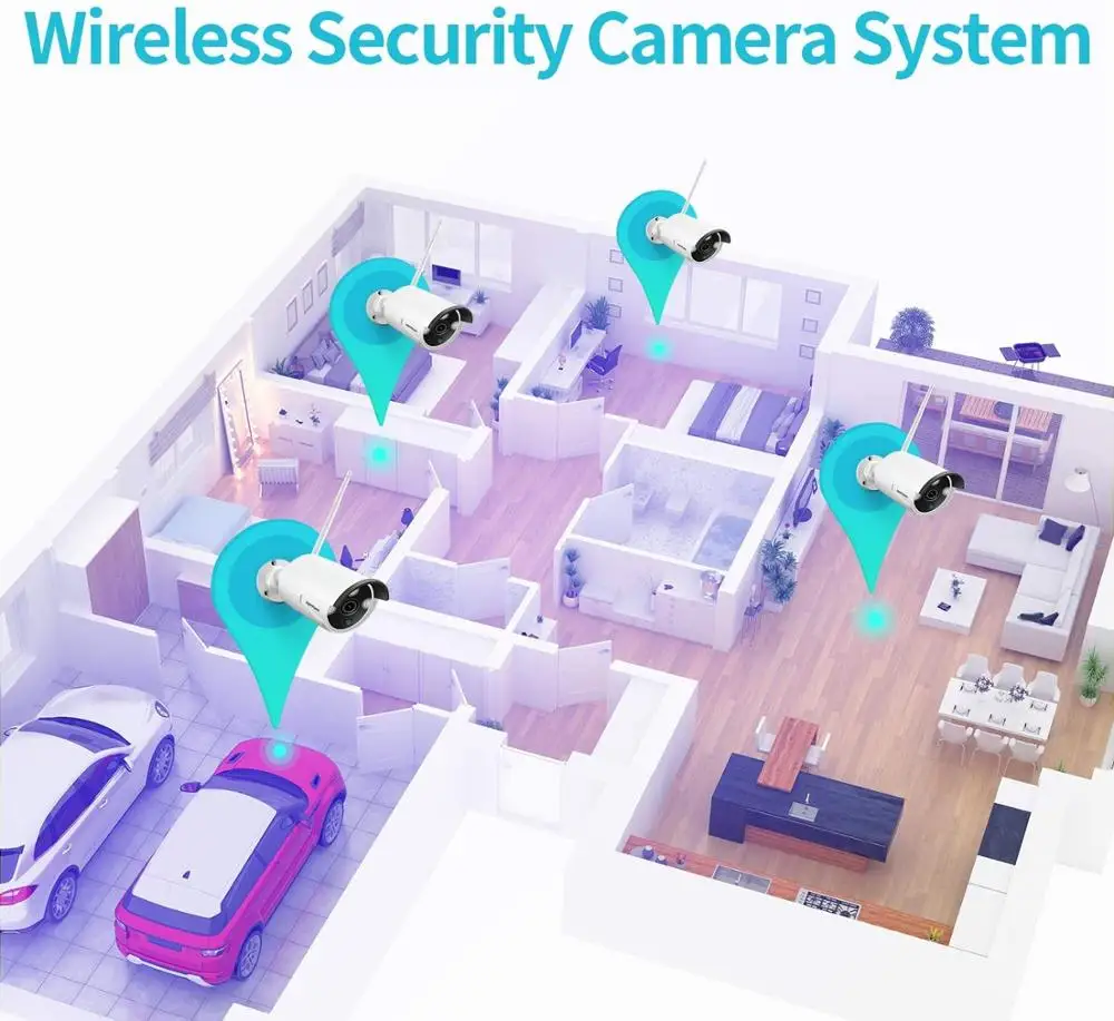 Система наружного видеонаблюдения YUNSYE 4 канала 2 МП 1080P Wi-Fi | Безопасность и защита