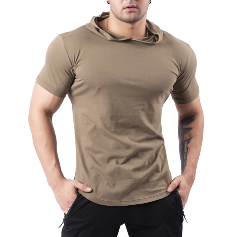 Мужская мода лето короткий рукав Толстовка футболки Топы Спортивная Тонкий