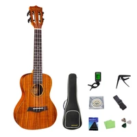gecko concert ukulele kit 23 inch acacia wood ukeleles with gig bag strap string digital tuner picks for beginners adults kids