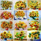 Алмазная картина с подсолнухами, картина из страз 5D сделай сам с полным напылением, вышивка крестиком с цветами, мозаика для домашнего декора