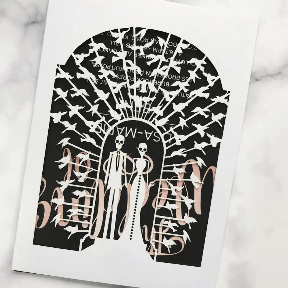 45pcs/lot Hollow Laser Cut Wedding Invitation Card Valentine's Day Theme Simple Envelope Love Letter Grand Events | Дом и сад