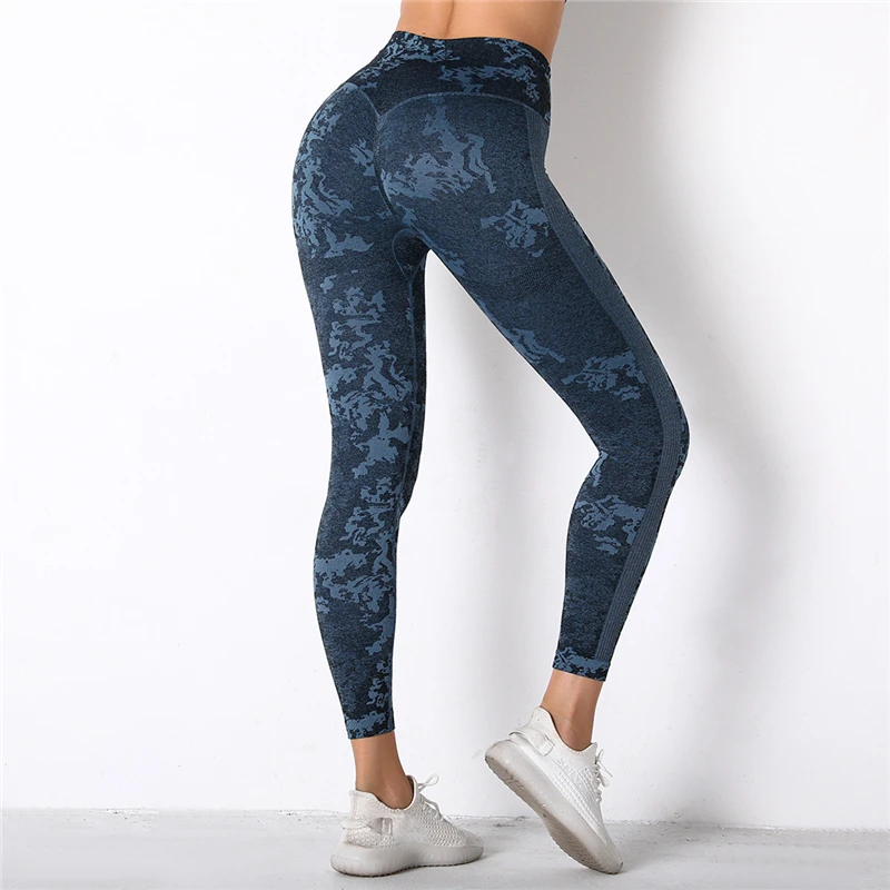 

Salleaffo Camouflage Seamless Women's Sports Leggings Sexy Push Up Slim Trousers Running Fitness Workout Joggings Yoga Pants