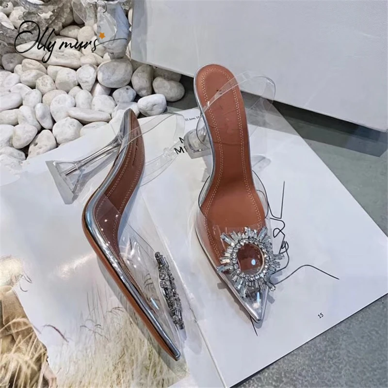 Женские босоножки с острым носком на тонком высоком каблуке|Боссоножки и