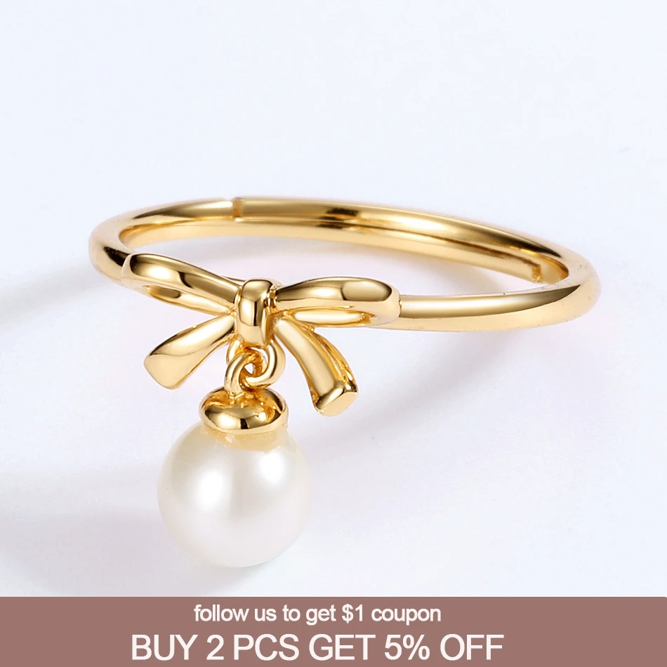 ALLNOEL 2019 Pearl Jewelry Set 925 Sterling Silver Fine Butterfly Ribbon Knot Bow Necklace Stud Earrings Ring For Women | Украшения и