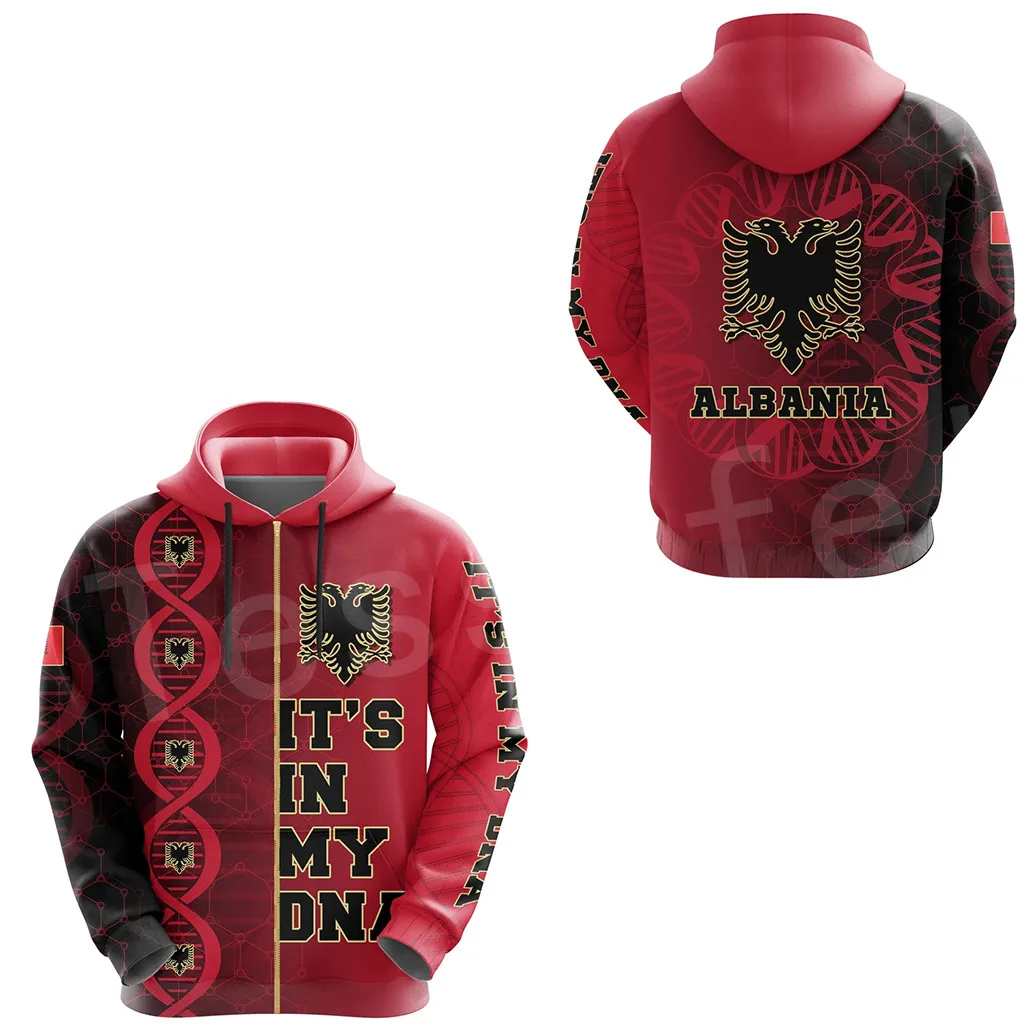 

Tessffel Newest Country Flag Albania Symbol Funny NewFashion Men/Women Tracksuit zipper Jacket 3Dprint Casual Funny Hoodies B-6