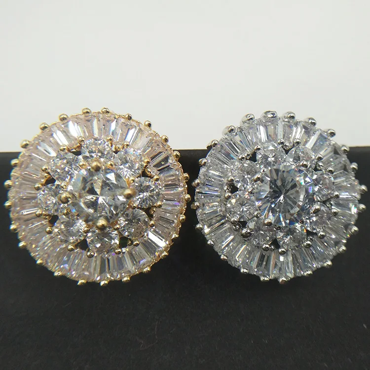 Сделай сам высокое качество украшения золотые серебряные циркониевые Круглый