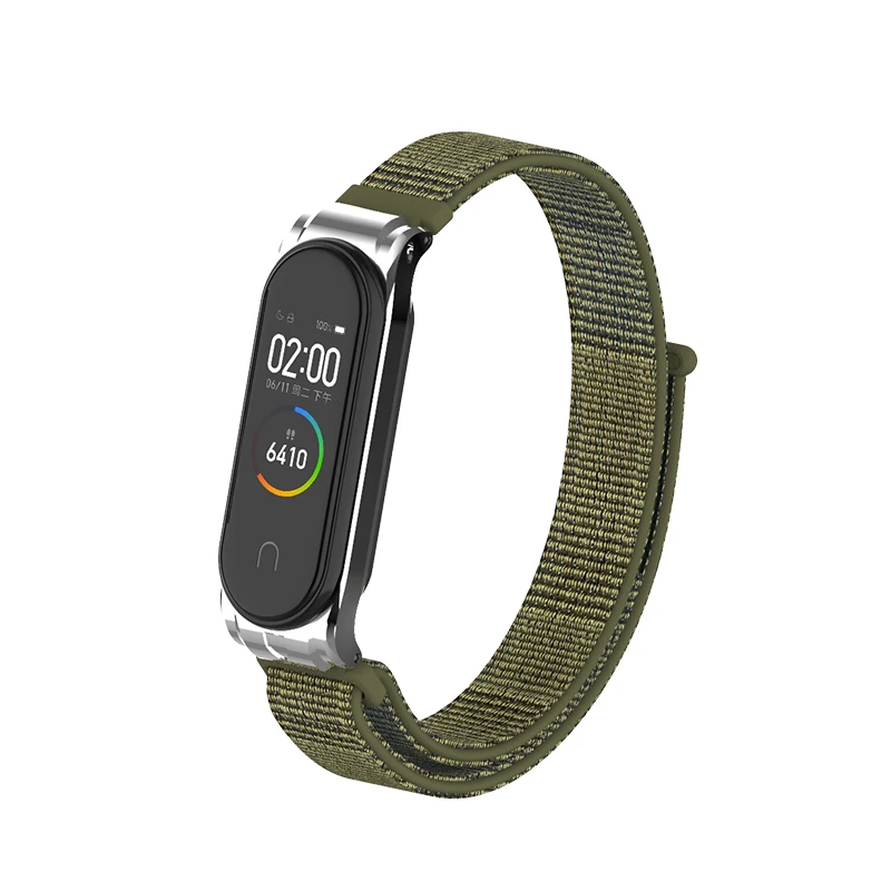 7410 Нейлоновый браслет-петля для Xiaomi mi, ремешок 4/3, mi Band 4, аксессуары для Xiaomi mi, ремешок 3, сменный ремешок - Цвет: 7410