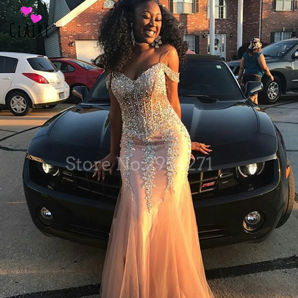 Черные платья для выпускного вечера девочек изысканные платья-русалки с