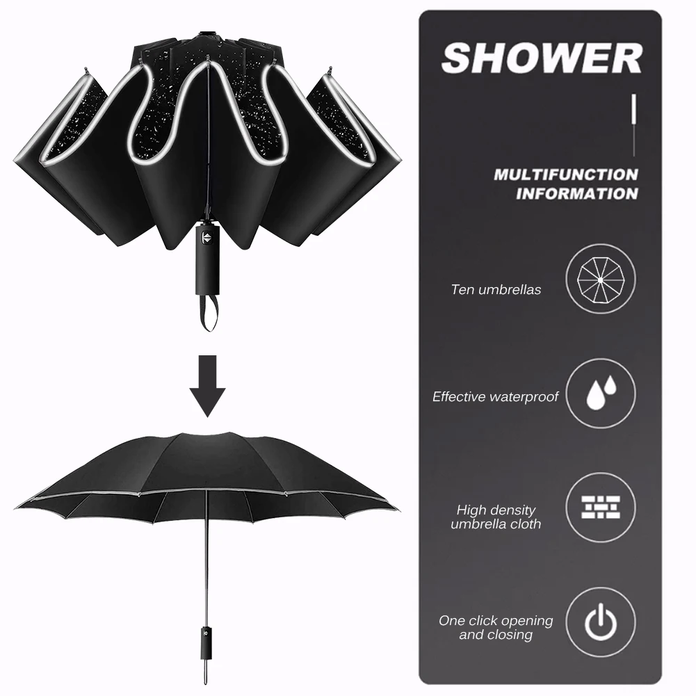 Ветрозащитный Автоматический складной перевернутый зонтик портативный заднего