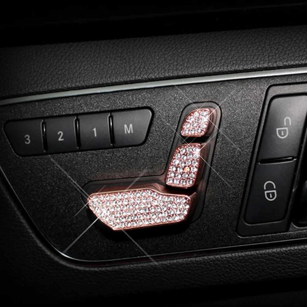 Кнопка регулировки для автомобильного сиденья алмазная Накладка Mercedes Benz B C E ML GL