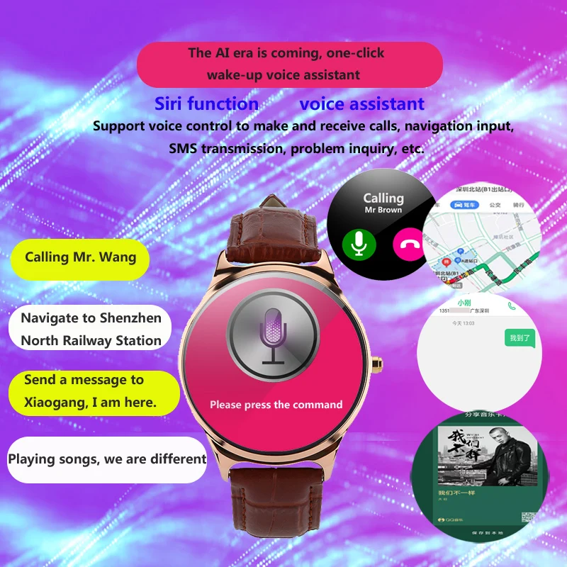 Новая мода браслет крутой стиль смарт часы колонка с bluetooth каналом/телефонным