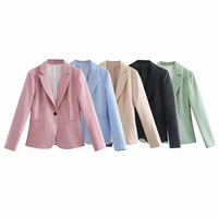uniqyb za womens blazer office solid color coat autumn long sleeve elegant jacket vintage double breasted chic female blazer