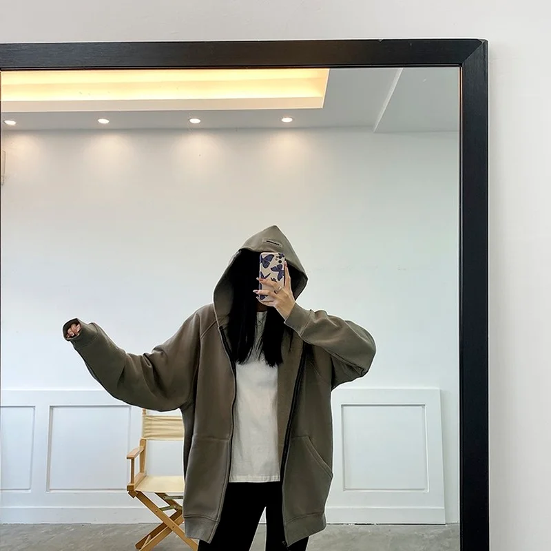 

2020FW Own Design New Hoodies Rubber Letter Print High Street Sweatshirts Loose Ovesize Cotton Street Fashion Men Hoodies Jacket