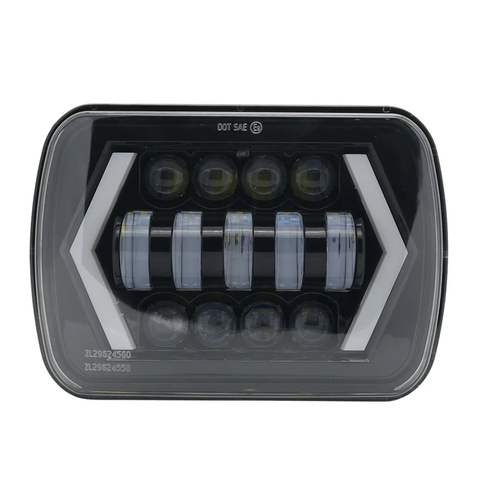 1pcs 55 Вт 7x6 ''5X7" светодиодный фонарь Halo DRL для 86-95 Jeep Wrangler YJ 84-01 Cherokee XJ angel eyes DRL H4 светодиодный квадратный фонарь - Цвет: 1pcs