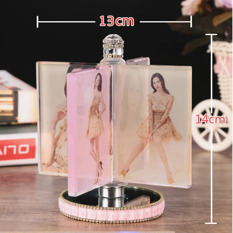 3 Customized Rotating Windmill Photo Frame Exquisite Crystal Wedding Glowing Frame for Diamond Painting Picture Car Decor Gift New - Цвет: 3