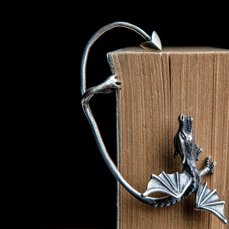 Зажим для ушей с драконом из серебра 925 пробы|Серьги-клипсы| |