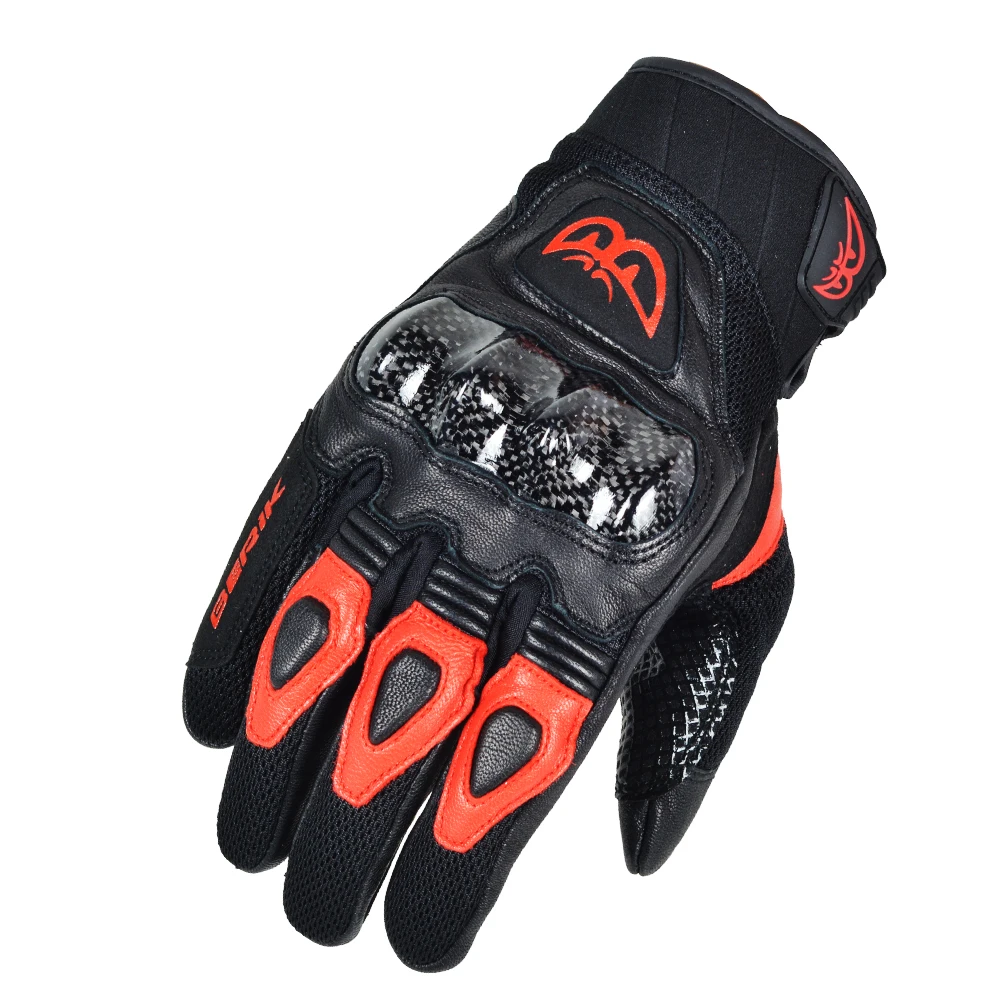 

Motocross Gloves Moto Guantes Motorbike Scooter Genuine Leather Luvas Waterproof Black Red Gants New Year Gift For Men